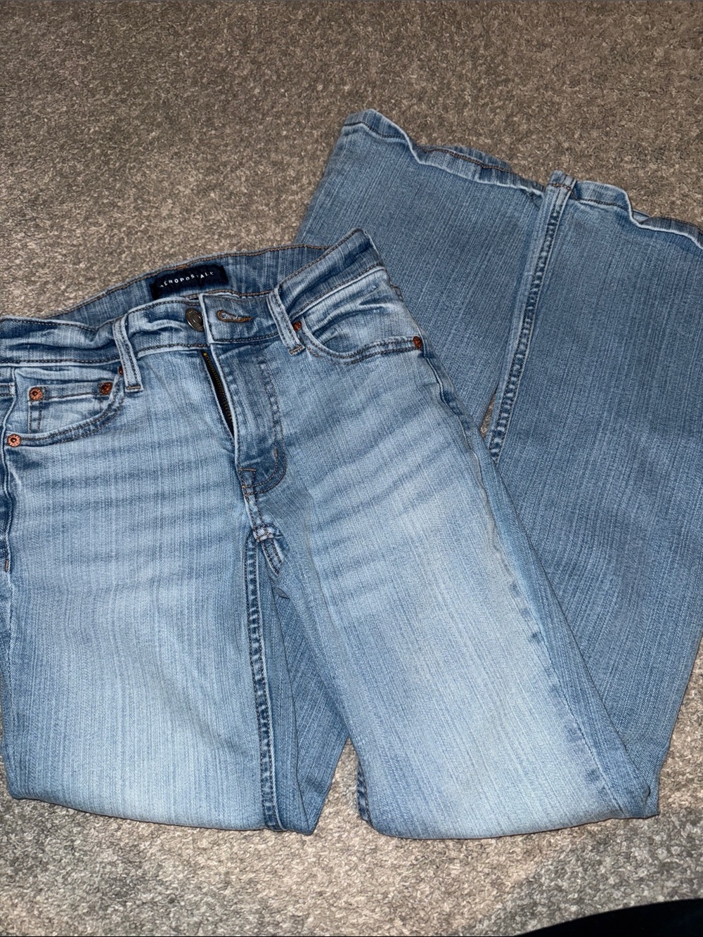 Aeropostale Light Blue Flared Wide-Leg Jeans